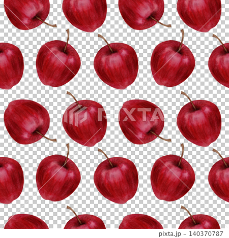 Seamless pattern with hand painted watercolor red apples Seamless pattern with hand painted watercolor red apples 140370787