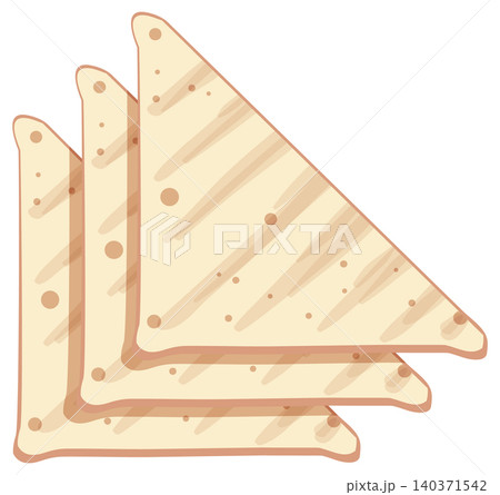 Three Triangular Toasted Bread Slices Vector Illustration Three Triangular Toasted Bread Slices Vector Illustration 140371542