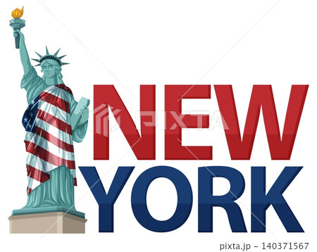 Statue of Liberty with New York Typography Statue of Liberty with New York Typography 140371567