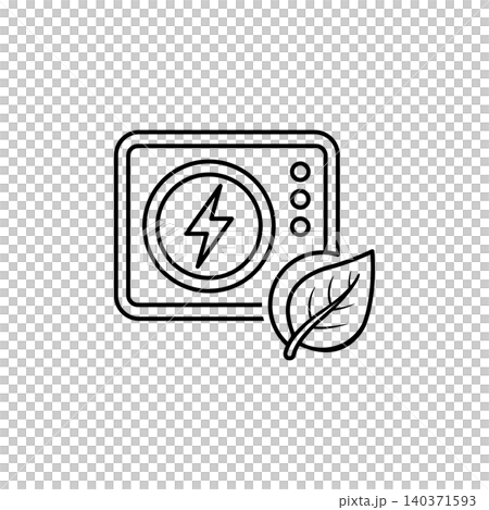 Minimalist isometric line art icon of a digital smart thermostat. Clean outline symbol for home energy saving, climate control, and smart eco living Minimalist isometric line art icon of a digital smart thermostat. Clean outline symbol for home energy saving, climate control, and smart eco living 140371593