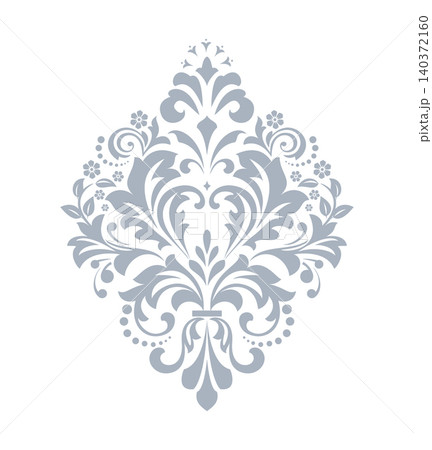 Damask graphic ornament. Floral design element. Gray and white vector pattern Damask graphic ornament. Floral design element. Gray and white vector pattern 140372160