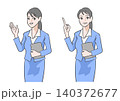 案内をして説明するオフィスレディ2パターン 140372677