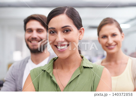 Portrait, smile and group of people with support for teamwork, help and partnership in workplace. Happy, employee and colleagues with determination for collaboration, trust and solidarity in office Portrait, smile and group of people with support for teamwork, help and partnership in workplace. Happy, employee and colleagues with determination for collaboration, trust and solidarity in office 140372858