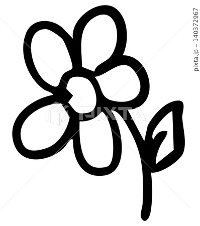 Hand drawn flower outline for kid colouring book, floral print, sticker, nature, garden, spring, summer, plants, tree, blossom, blooming, home backyard, picnic, park, outdoors, home, house 140372967