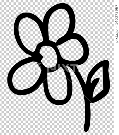 Hand drawn flower outline for kid colouring book, floral print, sticker, nature, garden, spring, summer, plants, tree, blossom, blooming, home backyard, picnic, park, outdoors, home, house 140372967