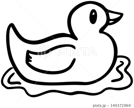 Hand drawn duck in pond outline for kid colouring book, animal, zoo, souvenir shop, cartoon character, comic, cute patch, shirt print, sticker, plush toy, kid doll, trip, travel, vacation, vet, icon Hand drawn duck in pond outline for kid colouring book, animal, zoo, souvenir shop, cartoon character, comic, cute patch, shirt print, sticker, plush toy, kid doll, trip, travel, vacation, vet, icon 140372969