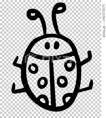 Hand drawn ladybug outline for kid colouring book, animal, insect, decorations, spring, summer, picnic, park, home yard, stickers, blossom, blooming, cute patch, fabric, brooch, nature, garden 140373075