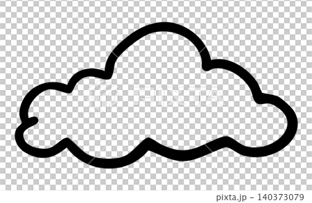 Hand drawn cloud outline for kid colouring book, weather, season, temperature, nature, garden, sky, cute element, decoration, cute patch, brooch, pin, fabric print, icon, spring, summer vibe, tattoo 140373079