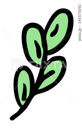Illustration of green leaves for floral print, plants, tree, spring time, summer break, blossom, nature, garden, yard, park, picnic, sticker, patches, shirt print, brooch, pin, earth, environment 140373092