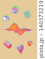 A serene abstract 3D scene with floating glossy forms and soft pastel gradients - 3d illustration 140373219