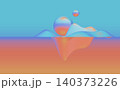 A serene abstract 3D scene with floating glossy forms and soft pastel gradients - 3d illustration 140373226
