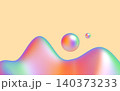 A serene abstract 3D scene with floating glossy forms and soft pastel gradients - 3d illustration 140373233