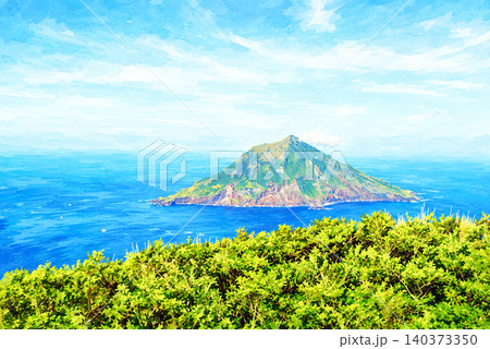 伊豆七島八丈島から見た八丈小島 伊豆七島八丈島から見た八丈小島 140373350