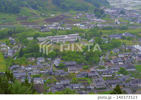 展望台から見た長野県の龍岡城跡 展望台から見た長野県の龍岡城跡 140373523