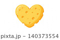 Heart shaped piece of yellow swiss cheese with valentines romantic ingredient emmental appetizer illustration isolated background 140373554