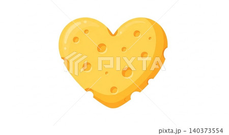 Heart shaped piece of yellow swiss cheese with valentines romantic ingredient emmental appetizer illustration isolated background Heart shaped piece of yellow swiss cheese with valentines romantic ingredient emmental appetizer illustration isolated background 140373554