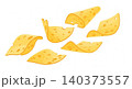 Thin slices of swiss cheese floating with floating ingredient emmental appetizer illustration isolated background delicate shavings culinary 140373557