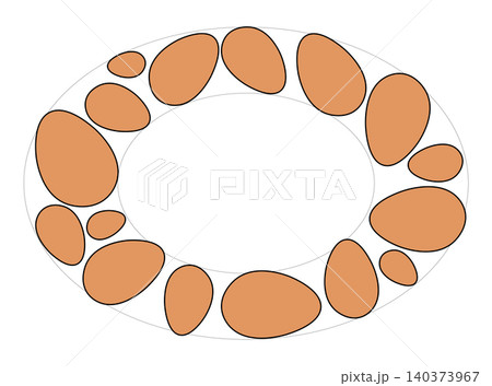 Egg oval frame. Egg template hand drawn illustration. Vector colored graphic line art. design for banner, poster, card, paper. Holiday print. for cooking, condiment and culinary ingredient Egg oval frame. Egg template hand drawn illustration. Vector colored graphic line art. design for banner, poster, card, paper. Holiday print. for cooking, condiment and culinary ingredient 140373967