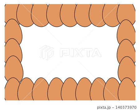 Egg rectangle frame. Egg template hand drawn illustration. Vector colored graphic line art. design for banner, poster, card, paper. design for fashion graphics, textile prints, fabrics, wallpapers. 140373970