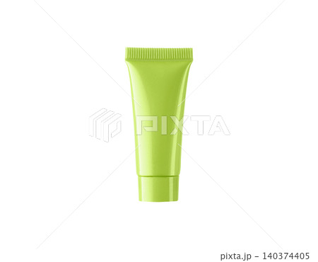 Cosmetic tube mockup Green, isolated plastic container for cream and lotion pack Cosmetic tube mockup Green, isolated plastic container for cream and lotion pack 140374405