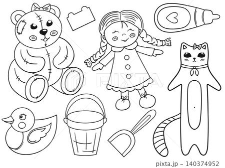 Set of cute vector illustrations Set of cute vector illustrations 140374952