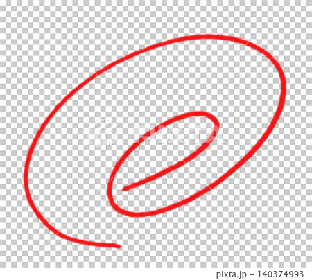 まる付けペンで描いた二重まる まる付けペンで描いた二重まる 140374993