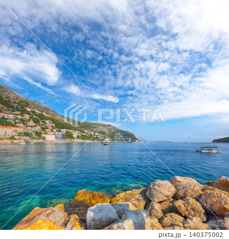 Amazing view of Adriatic seashore of Dubrovic city. Amazing view of Adriatic seashore of Dubrovic city. 140375002