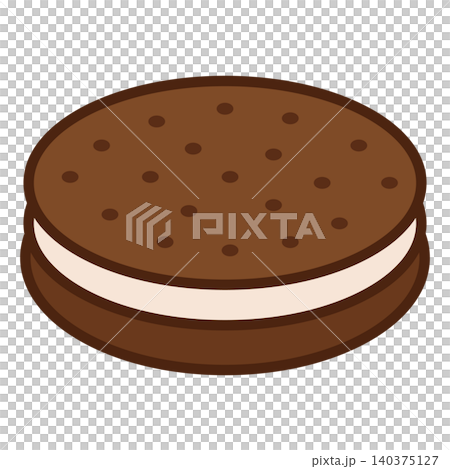 Simple cream sandwich cookie icon Simple cream sandwich cookie icon 140375127