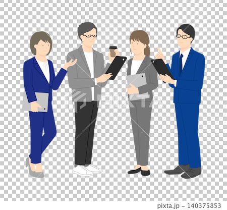 働く男性・女性 ビジネスマン・ビジネスウーマンの全身イラストセット ベクター素材 働く男性・女性 ビジネスマン・ビジネスウーマンの全身イラストセット ベクター素材 140375853