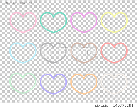 A set of simple pastel-colored heart-shaped icon sets. A set of simple pastel-colored heart-shaped icon sets. 140376291