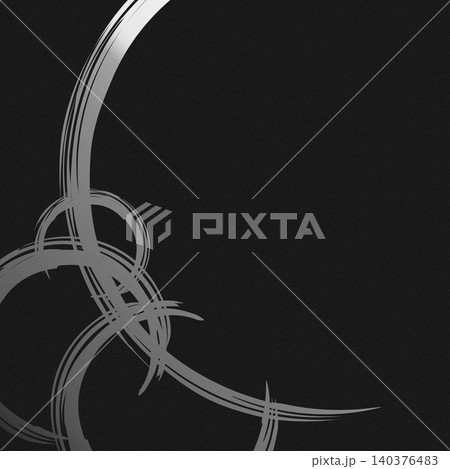 筆で描いた円模様のある背景素材 140376483