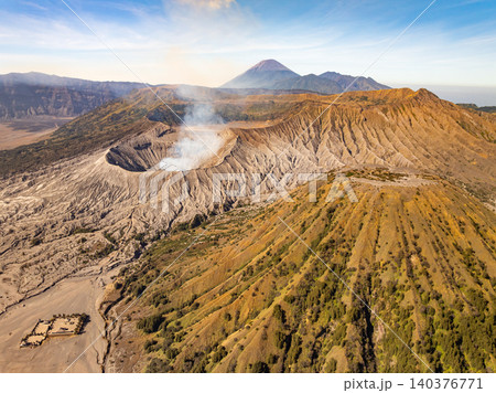 Amazing Mount Bromo volcano during sunrise from king kong viewpoint on Mountain Penanjakan in Bromo Tengger Semeru National Park,East Java,Indonesia.Nature landscape background 140376771