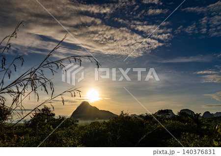 Amazing Sunrise or sunset over mountains 140376831