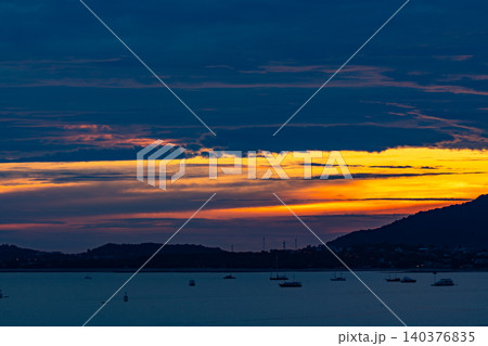 Sunset sky Nature background Beautiful Light Sunset or sunrise over sea Amazing clouds in sunset sky nature light cloud background 140376835