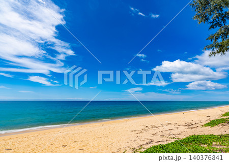 Beautiful beach and sea with clear blue sky background Beautiful beach and sea with clear blue sky background 140376841