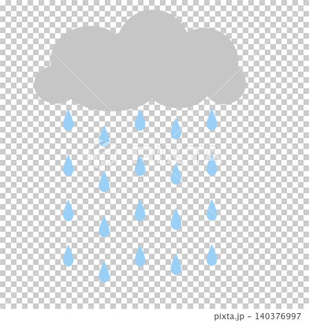 雨雲と雨のイラスト 140376997