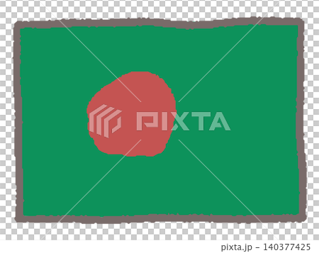 手描きのバングラデシュ国旗 手描きのバングラデシュ国旗 140377425