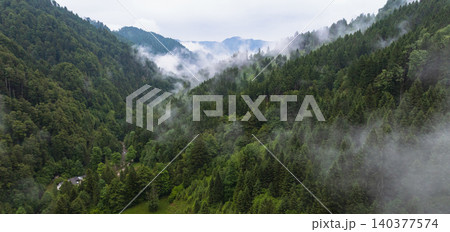 Aerial View Austrian Slovenian Border Alps Mountain Range Ridge Aerial View Austrian Slovenian Border Alps Mountain Range Ridge 140377574
