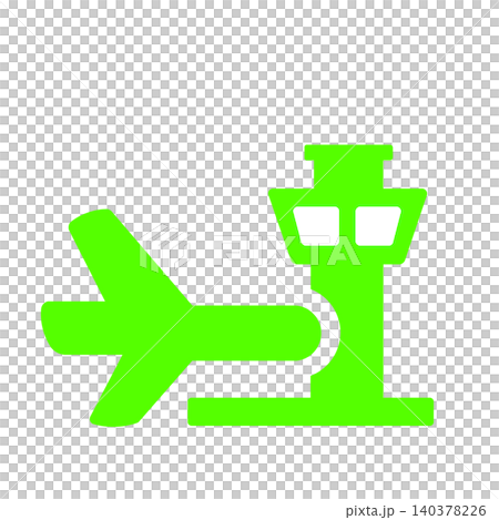 機場圖示（綠色），代表飛機和控制塔。 140378226