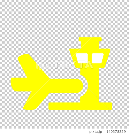 機場圖示（黃色），代表飛機和控制塔。 140378229