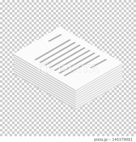アイソメトリックイラスト：書類の束 140379081