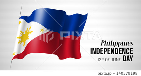 Philippines happy independence day greeting card, banner with template text vector illustration 140379199