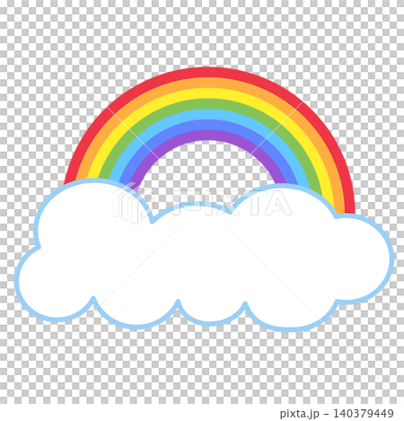 彩虹拱門和雲朵的插圖 彩虹拱門和雲朵的插圖 140379449