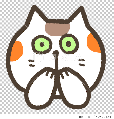 口を押えているネコのイラスト 口を押えているネコのイラスト 140379524
