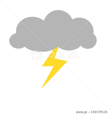 稲妻と雲のイラスト 140379528