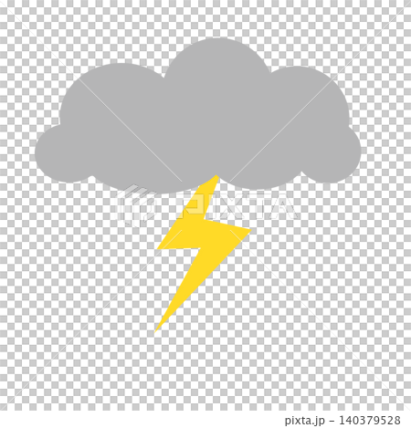 稲妻と雲のイラスト 140379528