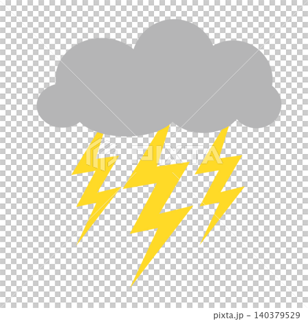 稲妻と雲のイラスト 140379529