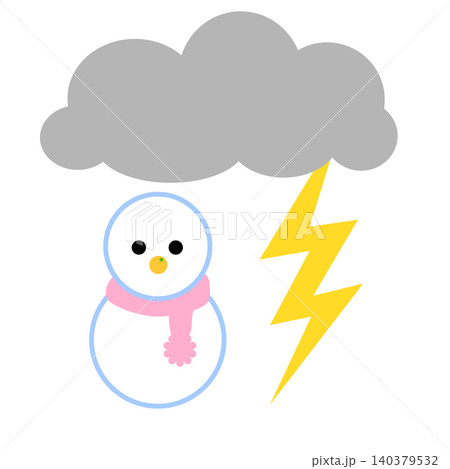 稲妻と雲と雪のイラスト 稲妻と雲と雪のイラスト 140379532
