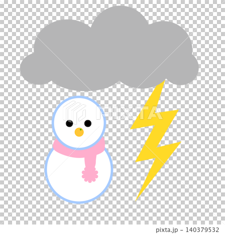 稲妻と雲と雪のイラスト 稲妻と雲と雪のイラスト 140379532