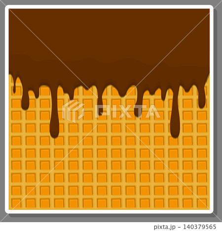 Vector icon illustration logo for falling drip chocolate on sweet waffles. 140379565